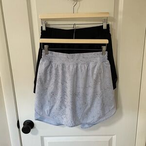 Bundle lululemon Hotty Hot High-Rise Skort Long. Size 8. Black and Pastel Blue.